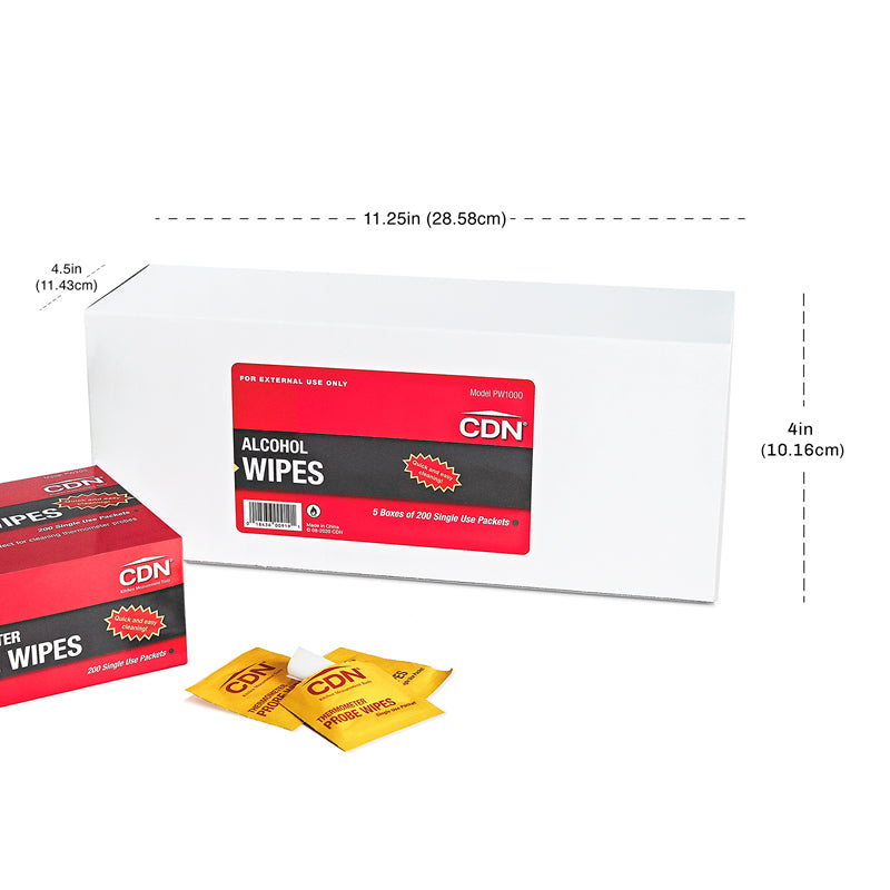 Thermometer Probe Wipes – 5x200 Packets – CDN Measurement Tools