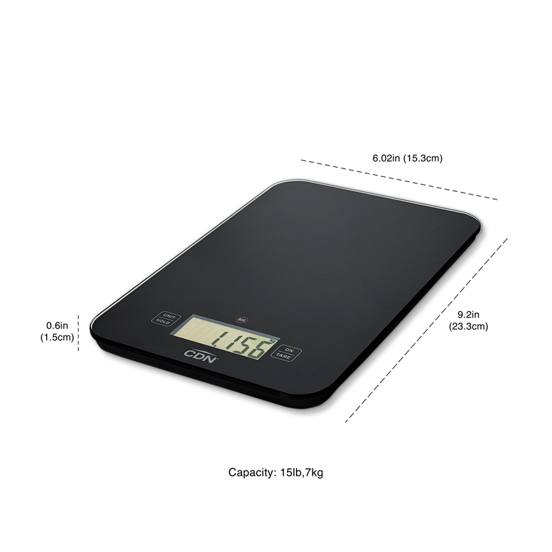 SD1502-BK - NSF® Digital Glass Scale, 15 lb - Black - CDN