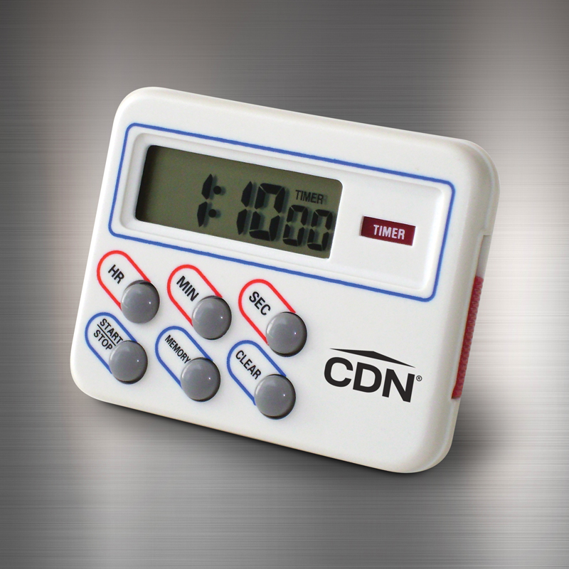 CDN PT2 Digital 4 Channel 100 Hour Kitchen Timer with Clock